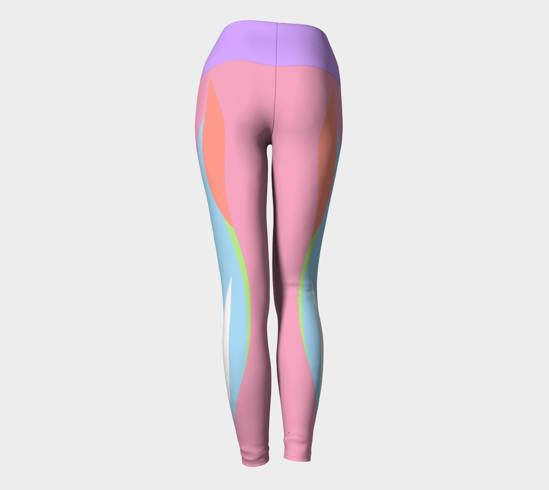 Foxtail Yoga Leggings: Bubblegum Pink with Electric Lavender Band