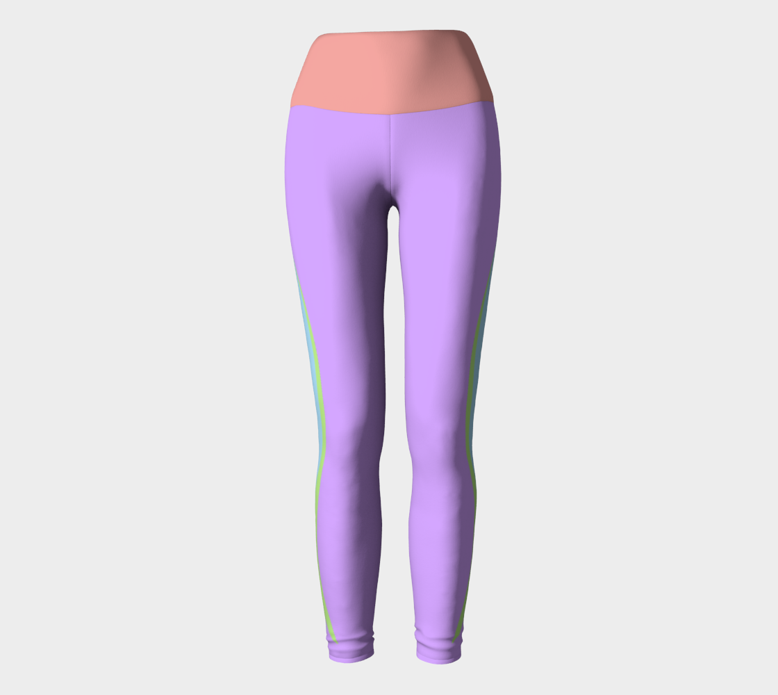 Foxtail Yoga Leggings: Electric Lavender with Pink Band