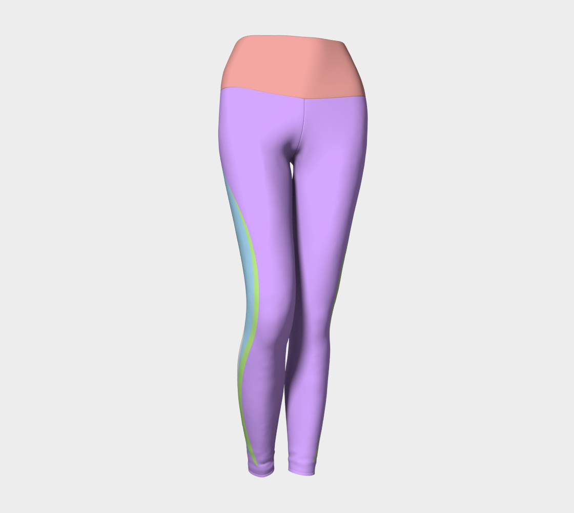 Foxtail Yoga Leggings: Electric Lavender with Pink Band