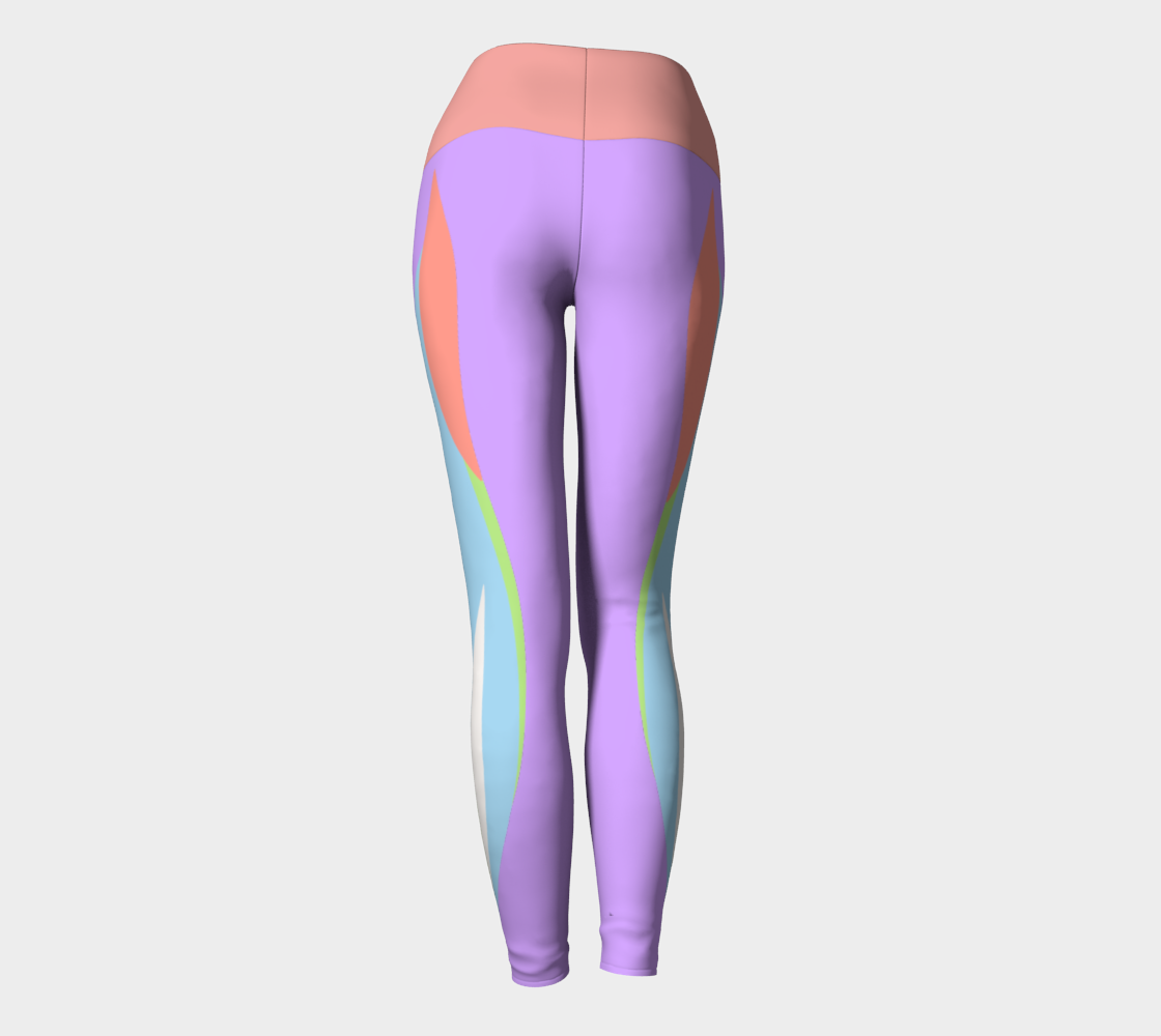 Foxtail Yoga Leggings: Electric Lavender with Pink Band