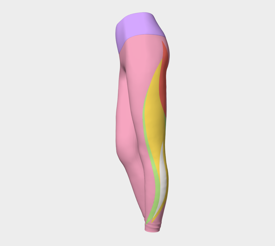 Foxtail Yoga Leggings: Bubblegum Pink with Electric Lavender Band